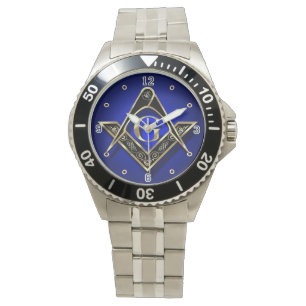 McKim quadratisches Kompass-Schwarzes u. Gold Armbanduhr