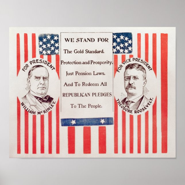 McKinley and Roosevelt Election Poster - 1900 (Vorne)