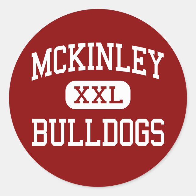 McKinley - Bulldogs - High School - Canton Ohio Runder Aufkleber (Vorderseite)