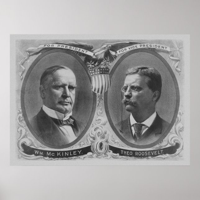 McKinley und Roosevelt-Wahlplakat Poster (Vorne)