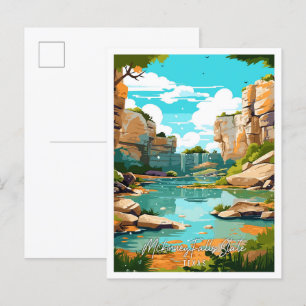Mckinney Falls Staat Vintage-Reise-Abbildung Postkarte