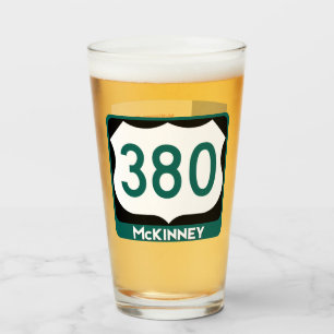McKinney, Texas, & US 380, Pint Glass Glas