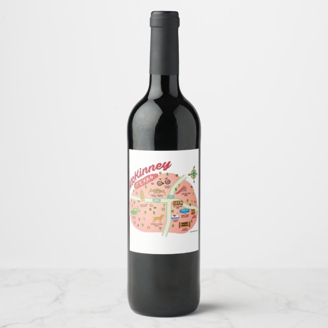 McKinney Texas Wine Label Weinetikett (Vorderseite)