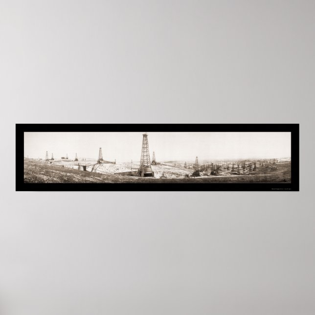 McKittrick Oil Field Foto 1910 Poster (Vorne)