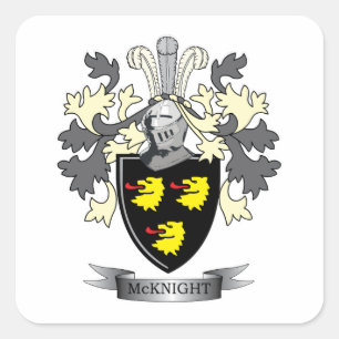 McKnight Familienwappen Coat of Arms Quadratischer Aufkleber