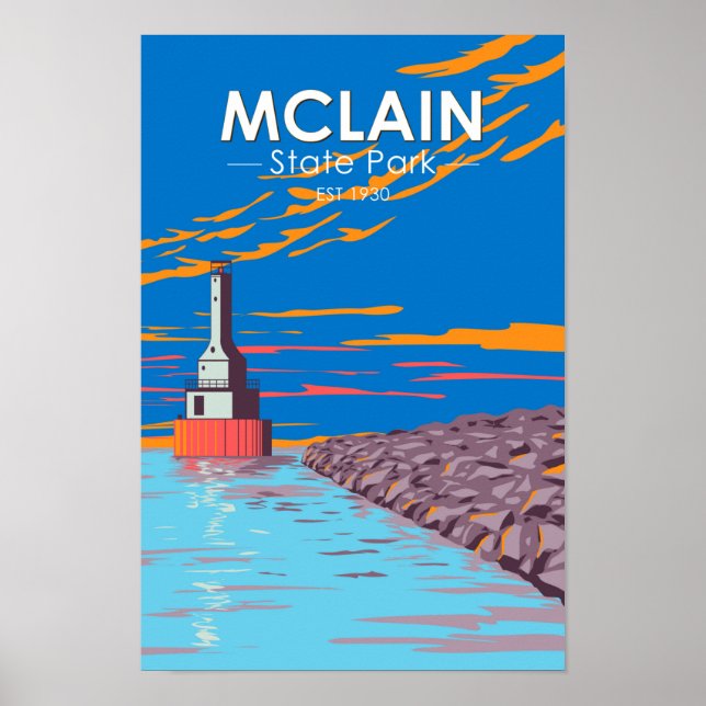 McLain Staat Park Michigan Vintag Poster (Vorne)