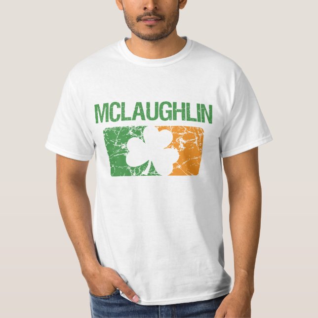Mclaughlin Familienname-Klee T-Shirt (Vorderseite)