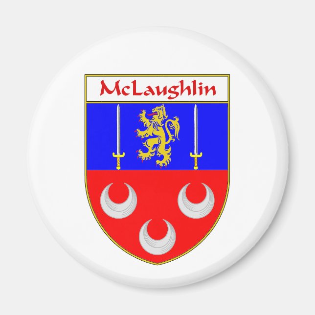 McLaughlin-Wappen/Familienwappen Magnet (Vorne)