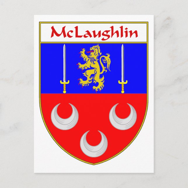 McLaughlin-Wappen/Familienwappen Postkarte (Vorderseite)