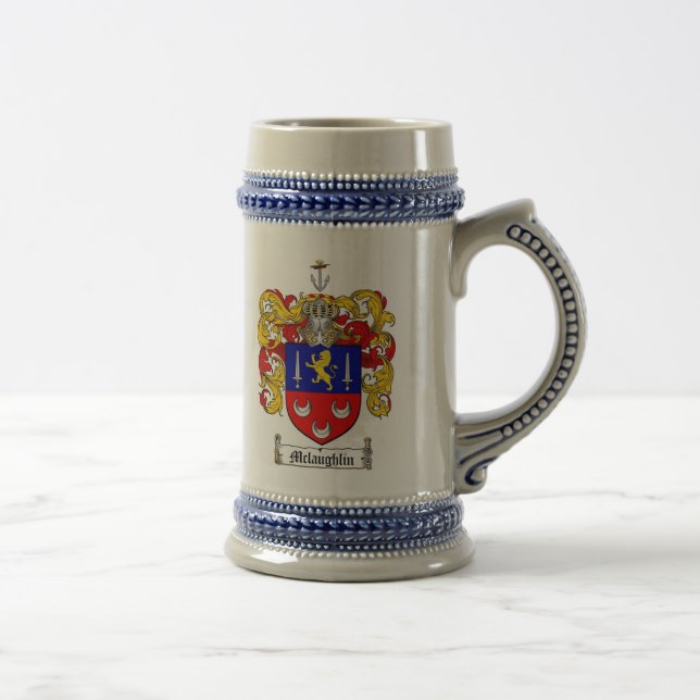 McLaughlin Wappen Stein Bierglas (Rechts)