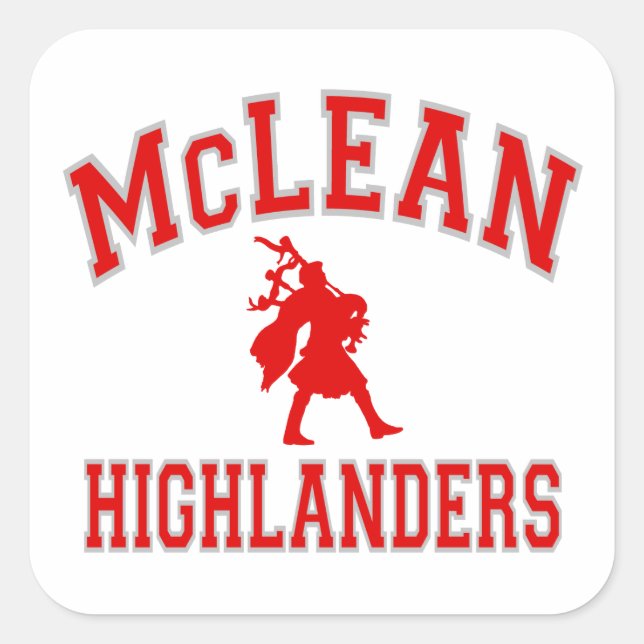 McLean Hochländer Quadratischer Aufkleber (Vorderseite)