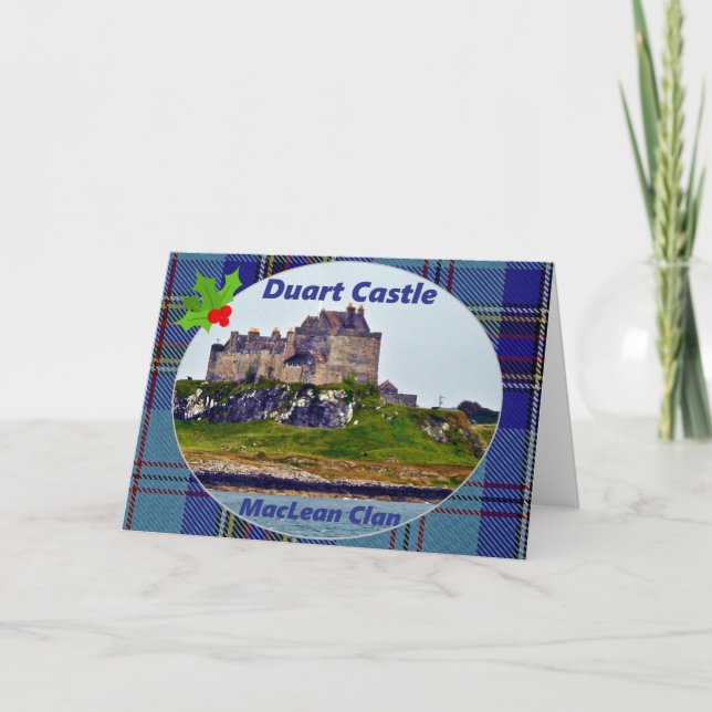 McLean/McLains Duart Castle Holly Berry Weihnachte Karte (Vorderseite)