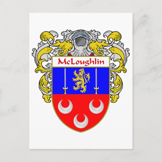 McLoughlin-Wappen (mantled) Postkarte (Vorderseite)