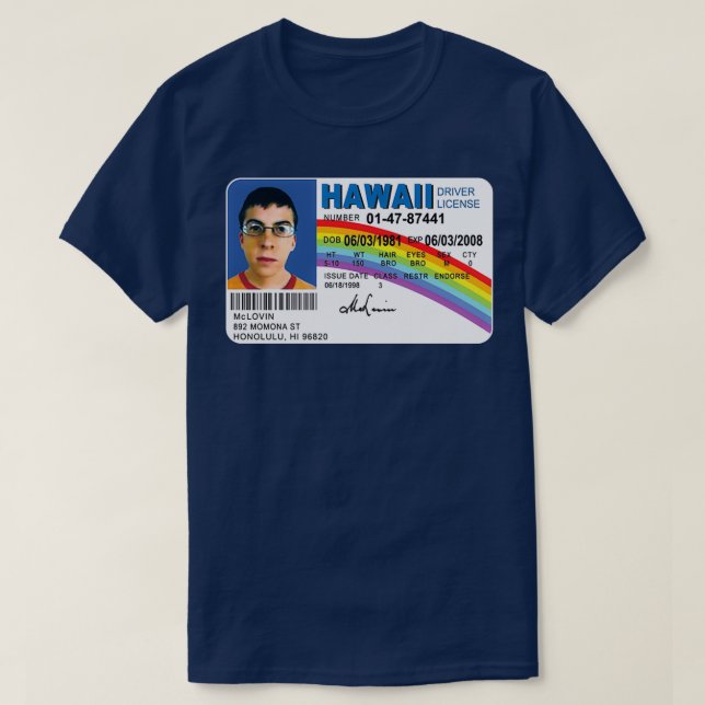 Mclovin Superbad Id Driver - Funny Driv T-Shirt (Design vorne)