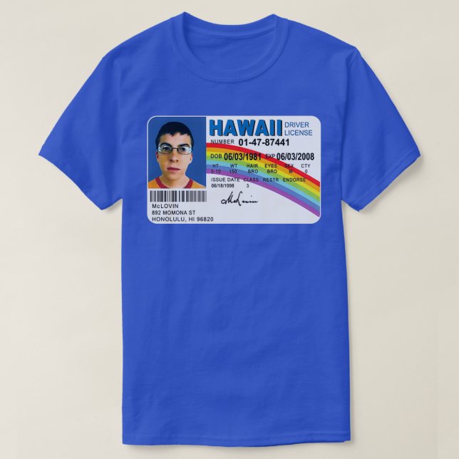 Mclovin Superbad Id Driver - Funny Driv T-Shirt (Design vorne)