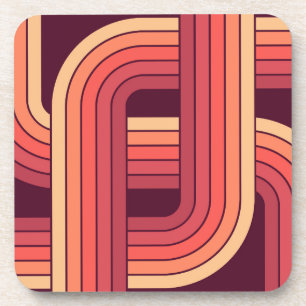 MCM 1970er Jahre Retro-Stil geometrisches Design Getränkeuntersetzer