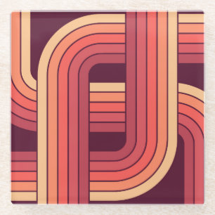 MCM 1970er Jahre Retro-Stil geometrisches Design Glasuntersetzer