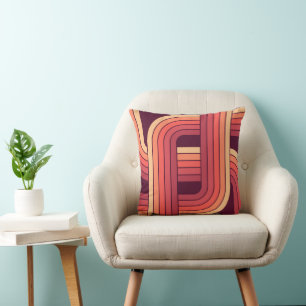 MCM 1970er Jahre Retro-Stil geometrisches Design Kissen