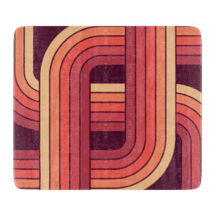 MCM 1970er Jahre Retro-Stil geometrisches Design Schneidebrett