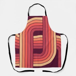 MCM 1970er Jahre Retro-Stil geometrisches Design Schürze