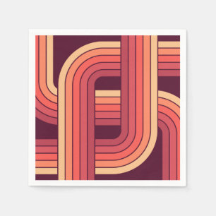 MCM 1970er Jahre Retro-Stil geometrisches Design Serviette