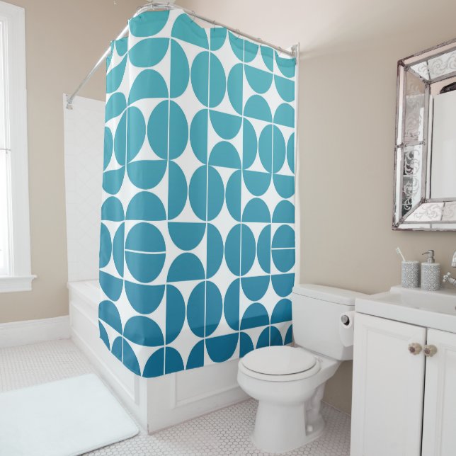 MCM Bold Blues Muster Duschvorhang (Beispiel)