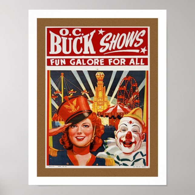 MCM CIRCUS PRINT VINTAGE POSTER (Vorne)