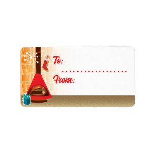 MCM Fireplace Weihnachtsgeschenke Tags Adressaufkleber