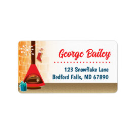 MCM Fireplace Weihnachtskartenadressen-Labels Adressaufkleber