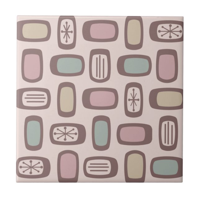 MCM gerundete Rechtecke im Mittelalter rosa Pastel Fliese (Vorderseite)