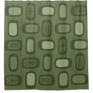 MCM gerundete Rechtecke, Olive Green Duschvorhang