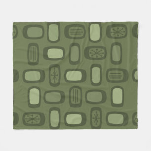 MCM gerundete Rechtecke, Olive Green Fleecedecke