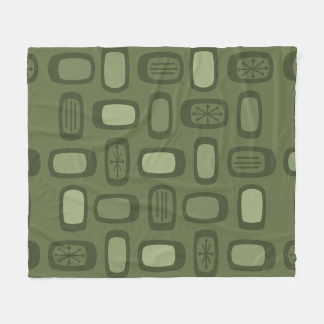 MCM gerundete Rechtecke, Olive Green Fleecedecke (Vorderseite (Horizontal))
