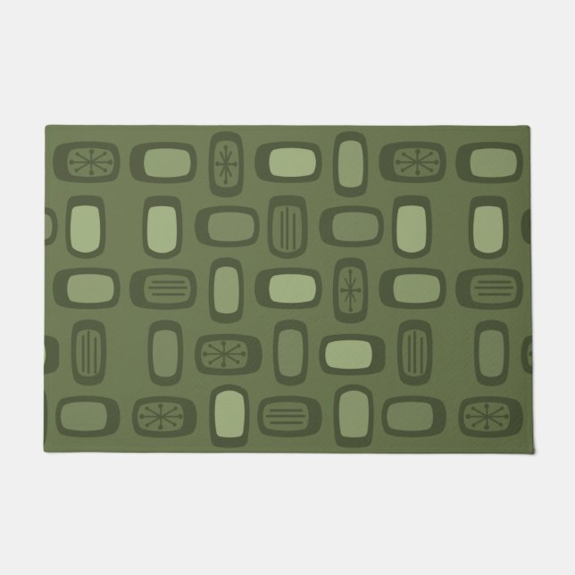 MCM gerundete Rechtecke, Olive Green Fußmatte (Vorderseite)