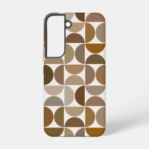 MCM Halbkreise Braun+Creme Großes Muster Samsung Galaxy Hülle