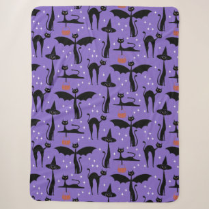 MCM Halloween-Kostüm Minimalist Katzen Lila Sherpadecke