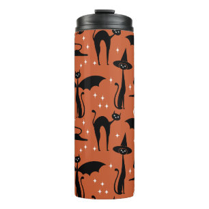MCM Halloween-Kostüm Minimalist Katzen Orange Thermosbecher