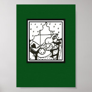 MCM-Hasen-Druck Poster