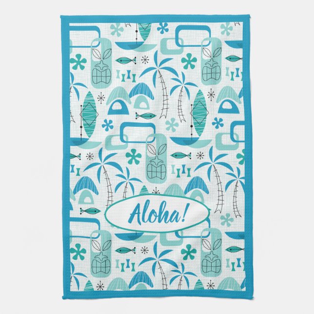 MCM Hawaiian Village - Blue Geschirrtuch (Vertikal)