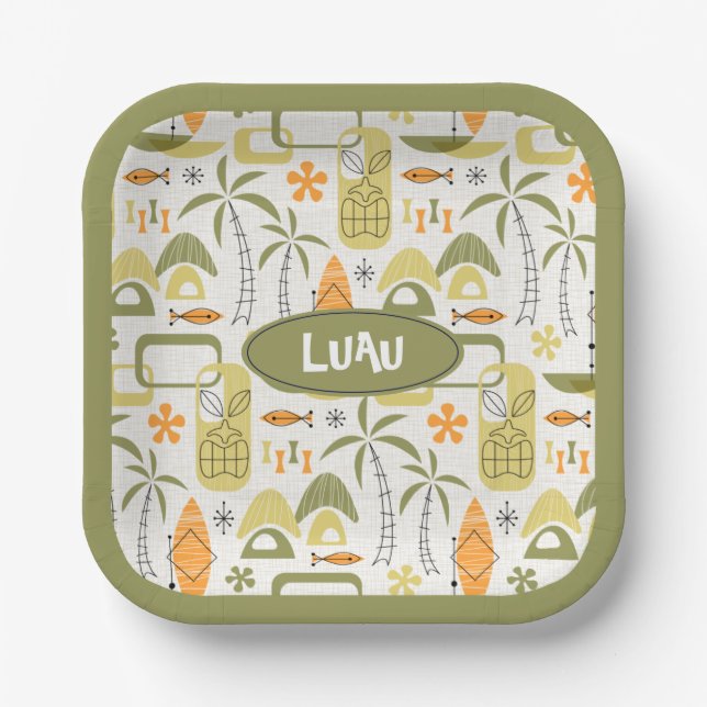 MCM Hawaiian Village Pappteller (Vorderseite)