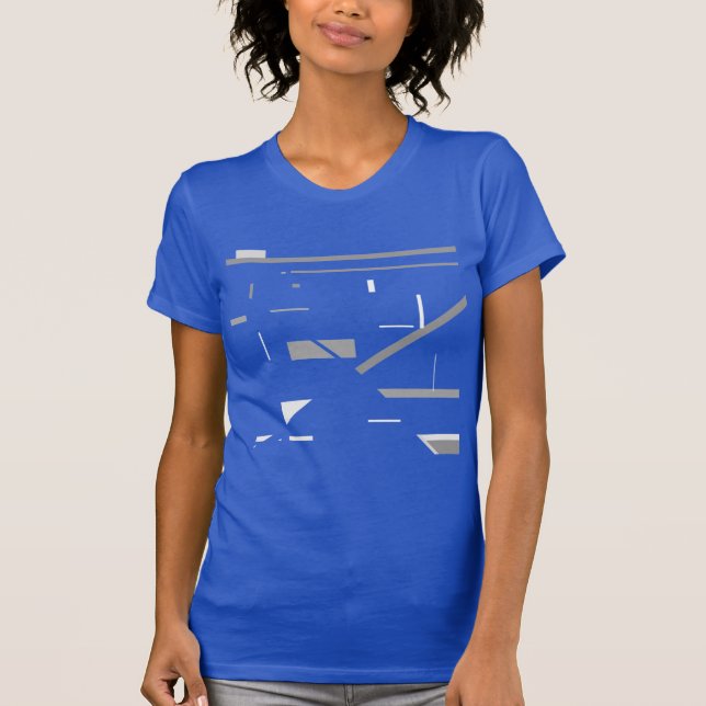 MCM inspiriert geometrische Formen mit grauem Unte T-Shirt (Vorderseite)