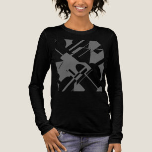 MCM-inspiriert Holzkohle Schwarz-Diagonale Geometr Tri-Blend Shirt