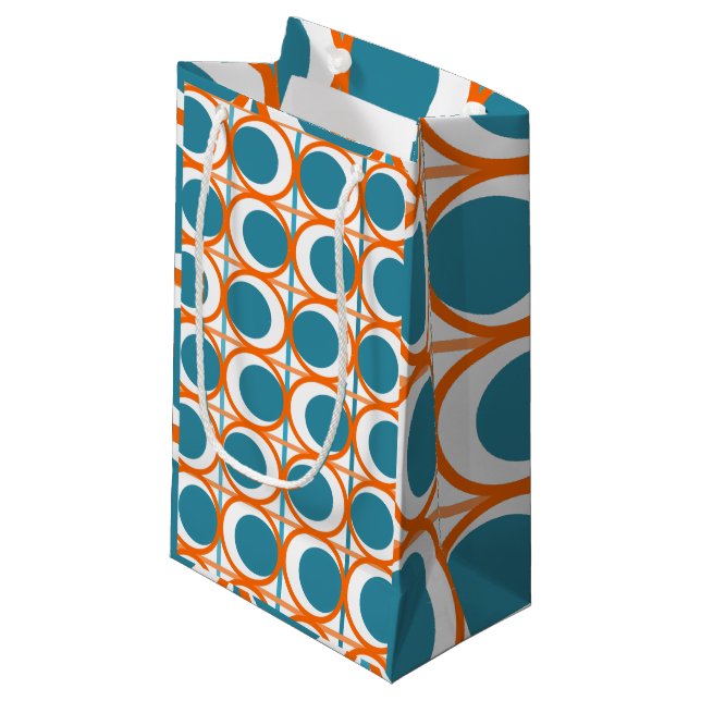 MCM-Kreise und -Linien Kleine Geschenktüte (Vorderseite Schrägansicht)