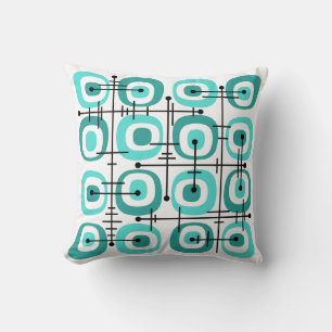 MCM Midcentury Abstract Pattern Türkis Kissen