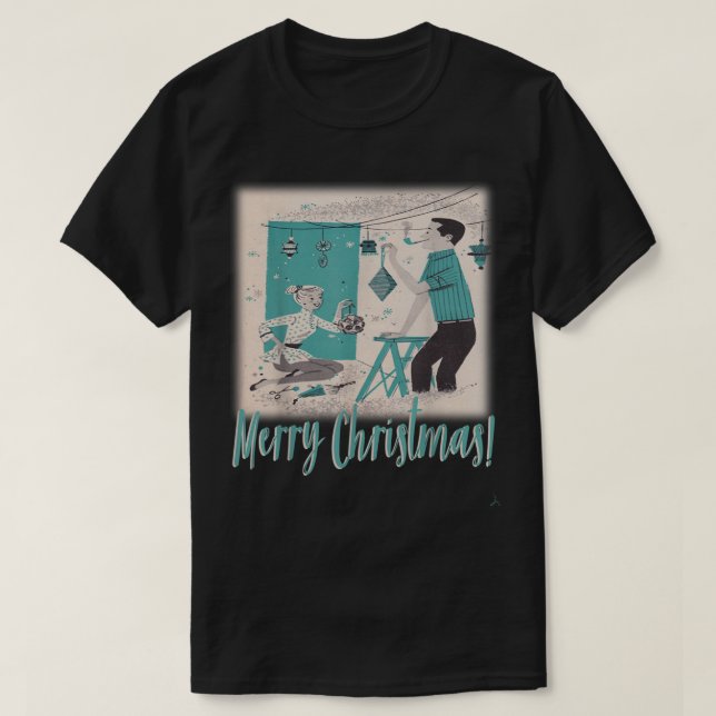 MCM Mitte Jahrhundert Modernes Retro 50er Couple T-Shirt (Design vorne)