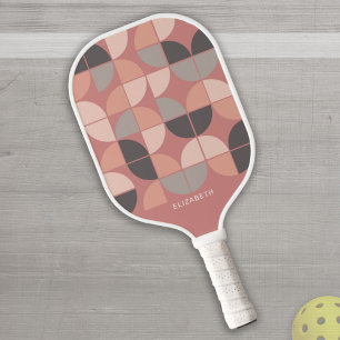 MCM Mod Circles Pattern Rose gold, rot-grau Pickleball Schläger