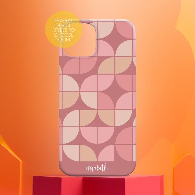MCM Mod Circles Pattern Rose lila und rot Rosa Case-Mate iPhone Hülle (Personalized Phone Case with Custom Text)