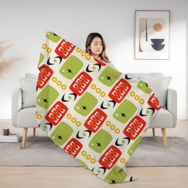 MCM Muster des Atomalters in Rot, Grün, Gelb Sherpadecke (Von Creator hochgeladen)