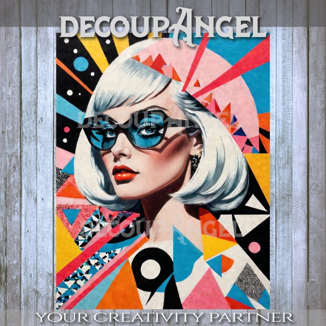 MCM-Portrait der weiblichen Dekoupage Seidenpapier (Von Creator hochgeladen)