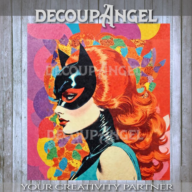 MCM-Portrait von Cat Lady Decoupage Seidenpapier (Von Creator hochgeladen)